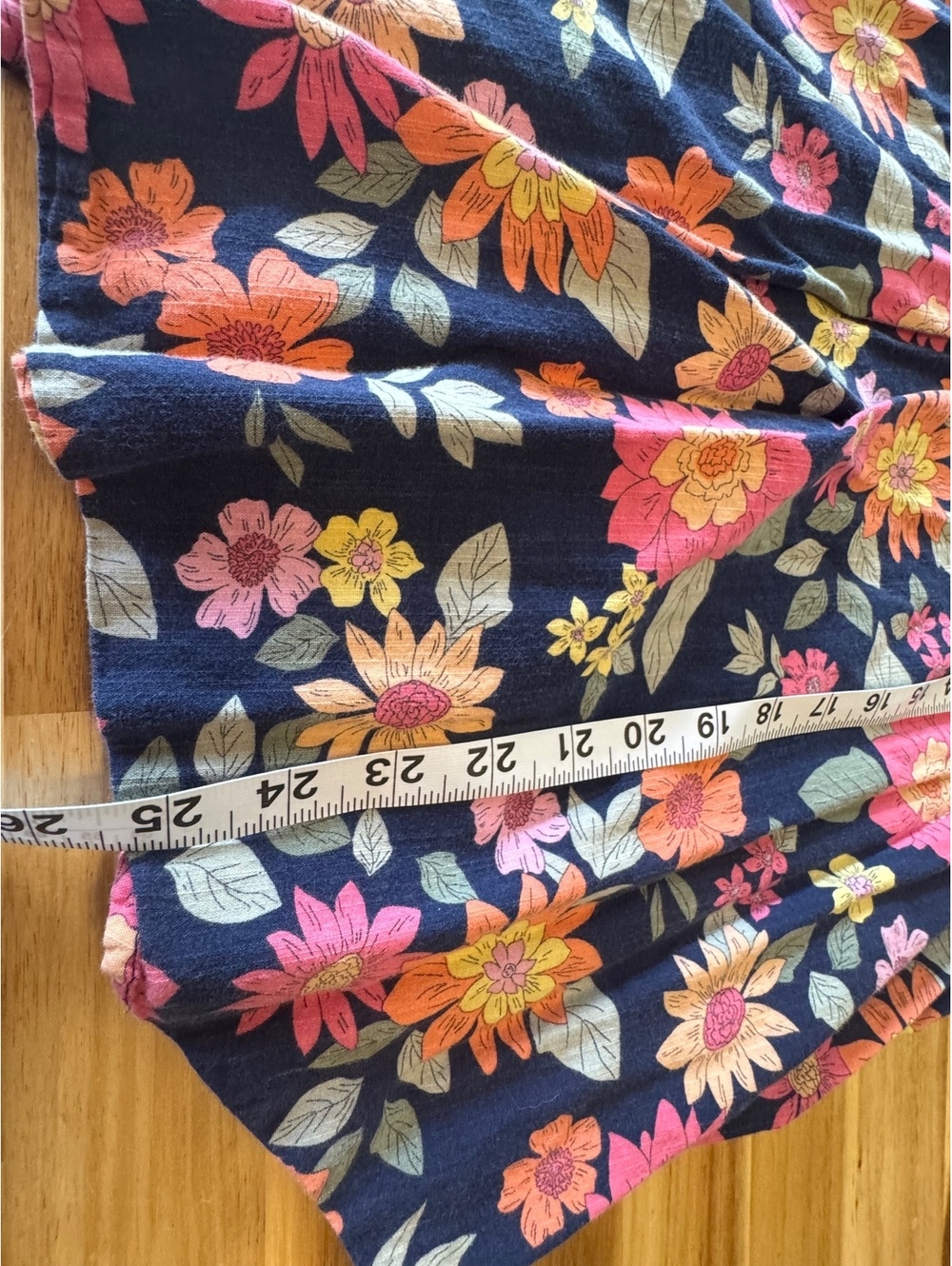 St. John’s Bay Floral Hooded Top L Boho Cottagecore 3/4 Sleeve Tie Neck Cotton - Picture 4 of 9